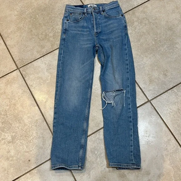 RE/DONE 70’s Stovepipe Straight Jeans 25 Rodeo Indigo